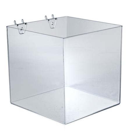 Azar Displays 8" Cube Bin for Pegboard or Slatwall, PK4 556112